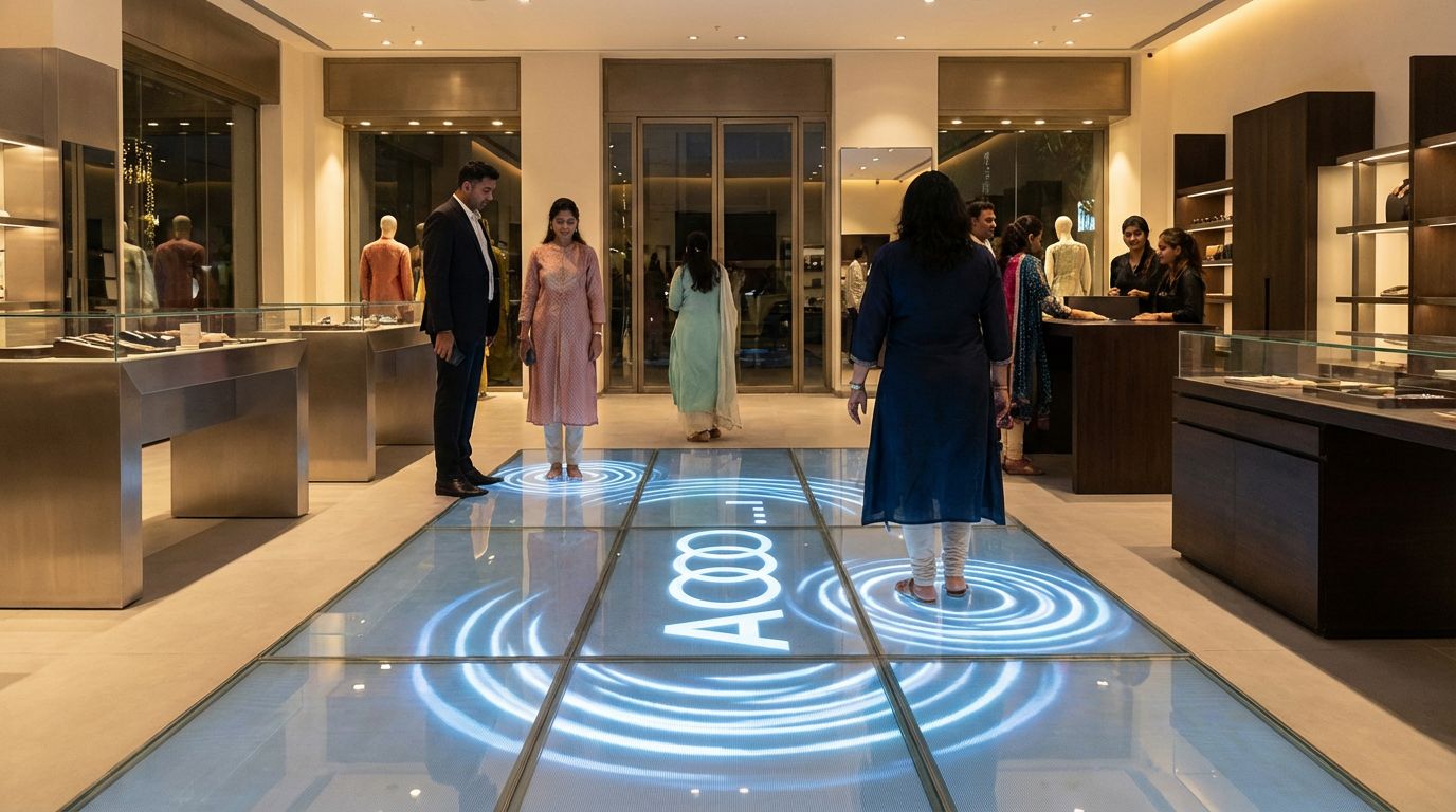 Interactive LED floor display retail