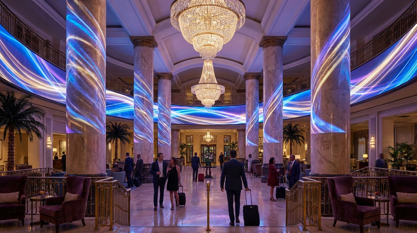 LED pillar wrap hotel atrium India
