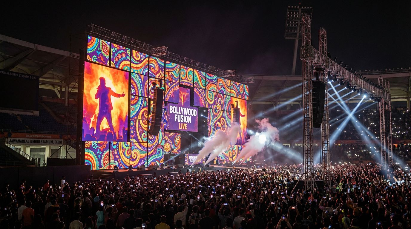 Modular rental LED stage wall Bollywood concert India